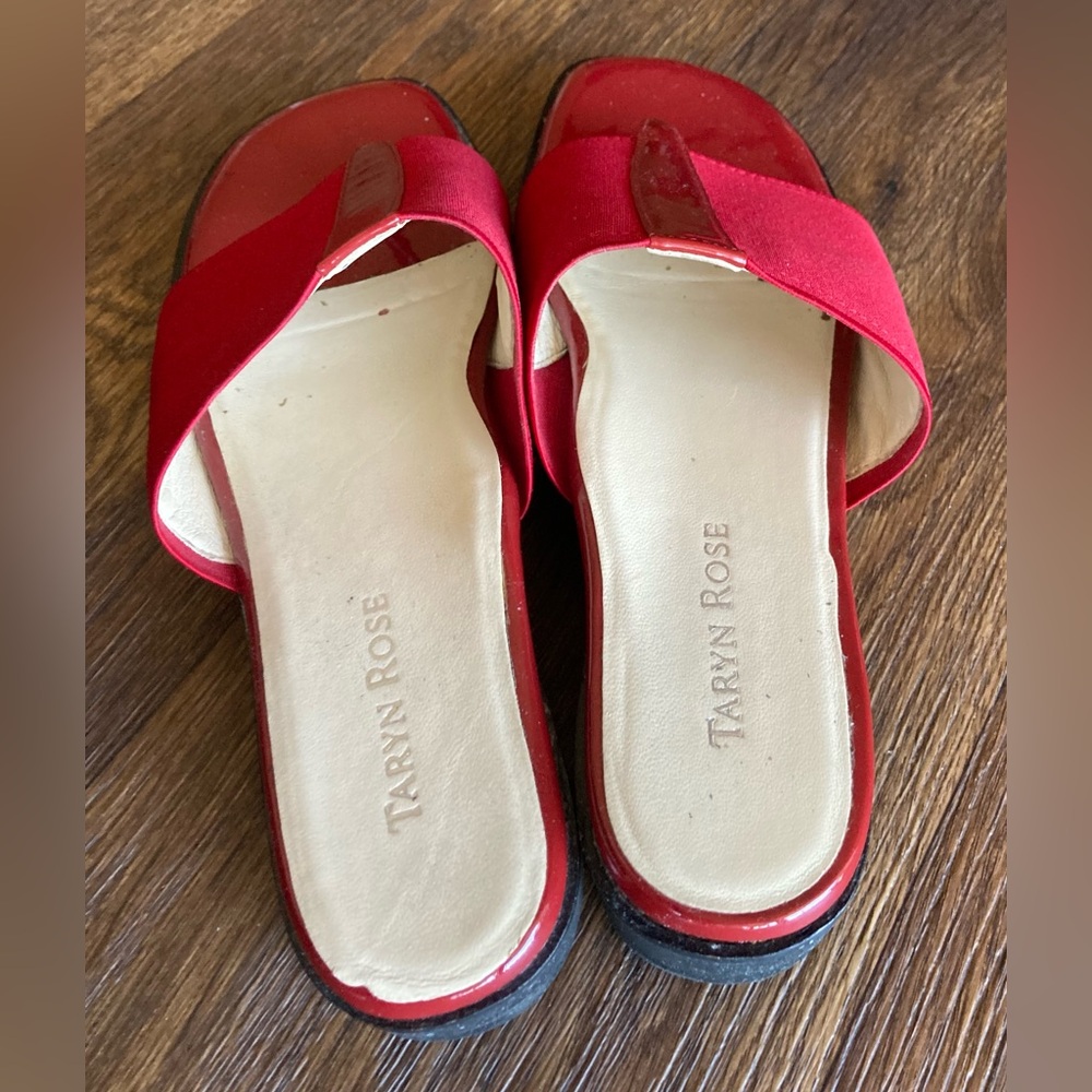 Taryn Rose Women's Red Slide Sandals - Picture 6 of 8
